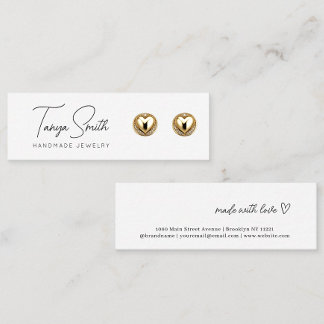 Stylish Script Made Love Heart Earring Display Mini Business Card