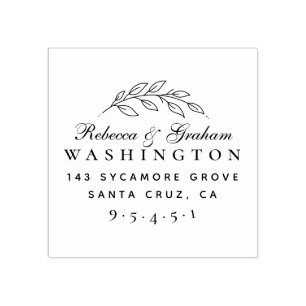 Stylish Script Married Couple Names Return Address Rubber Stamp