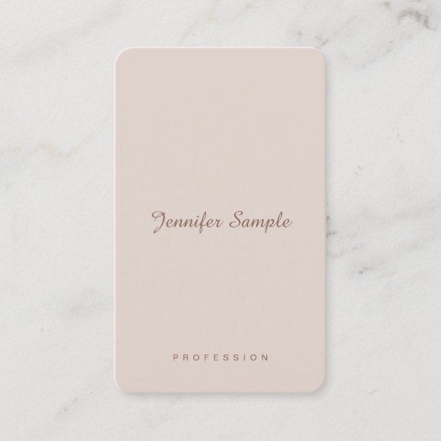 Stylish Script Modern Professional Simple Plain Business Card (Front)