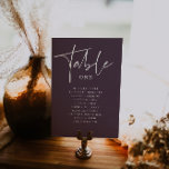 Stylish Script | Modern Wedding Table Seating Card<br><div class="desc">Table cards enhance the look of your tablescape and put the finishing touch on your special day. Personalised text printing of the names or numbers of your tables. Double-sided printing is included in the price. Add your custom wording to this design by using the "Edit this design template" boxes on...</div>