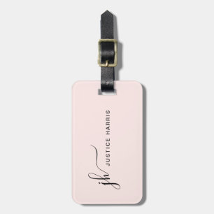 Stylish Script Monogram Modern Personalised Luggage Tag