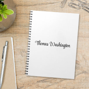 Stylish Script Monogram Name Notebook