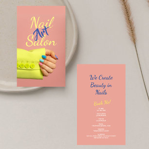 Stylish Script Nail Artist Manicurist Blush Pink Business Card