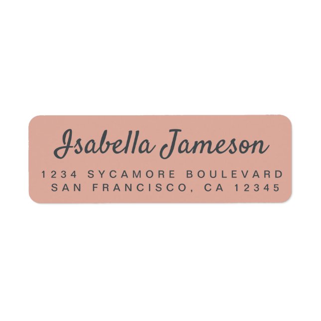 Stylish Script Name Dusty Pink Return Address (Front)