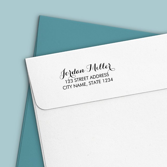 Stylish Script Name Home Address Self-inking Stamp (Creator Uploaded)
