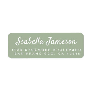 Stylish Script Name Laurel Green Return Address