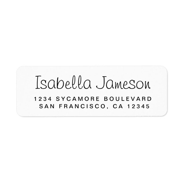 Stylish Script Name Return Address (Front)