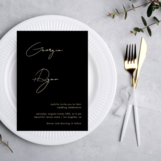 Stylish Script Names Minimalist Black Wedding (Creator Uploaded)