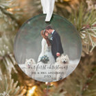 Stylish Script Our First Christmas Wedding Photo