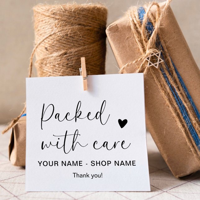 Stylish Script Packed with Care Minimalistic Rubber Stamp (Creator Uploaded)