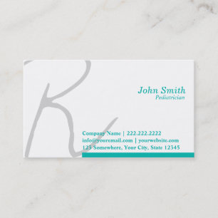 Stylish Script Paediatrician Business Card