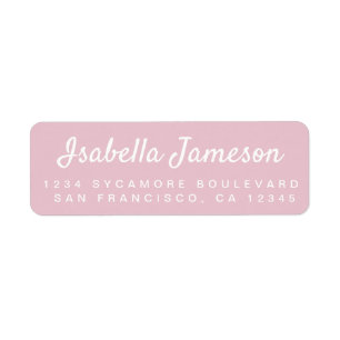 Stylish Script Parfait Pink Return Address