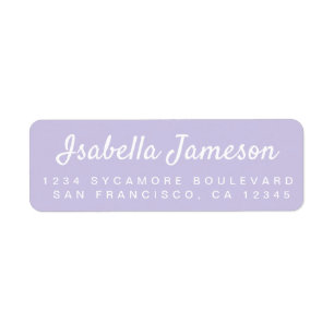 Stylish Script Pastel Purple Return Address