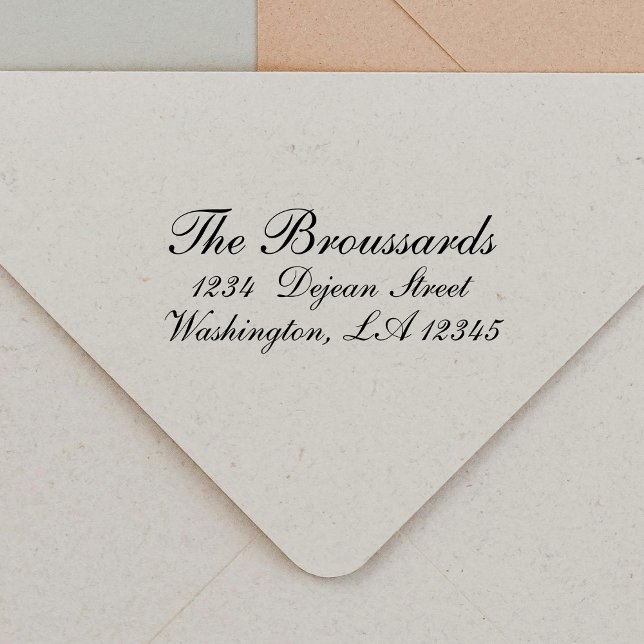 Stylish Script Personalised Return Address Self-inking Stamp (Creator Uploaded)