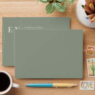 Stylish Script   Pre-Addressed Photo Lined Envelope