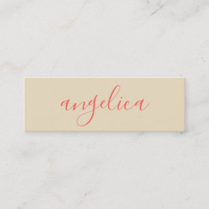 Stylish Script Text Mini Business Card