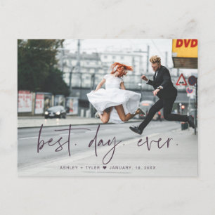 Stylish Script   Wedding Photo Thank You Postcard