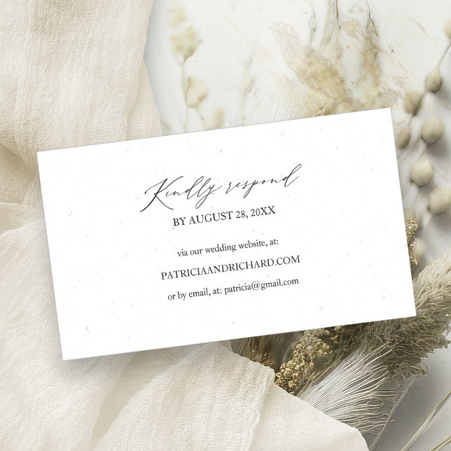 Stylish Script Wedding Website Online RSVP Card (Creator Uploaded)
