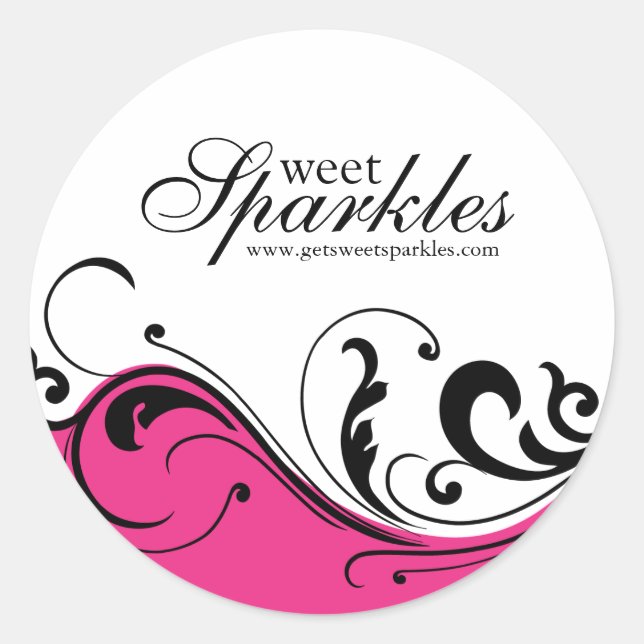 Stylish Scroll Packaging Stickers (Front)