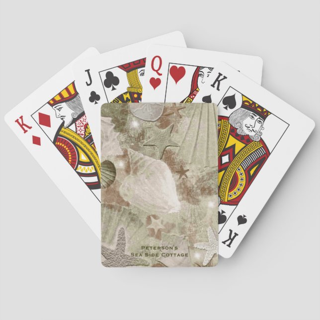 Stylish Sea Shell Custom Playing Cards (Back)