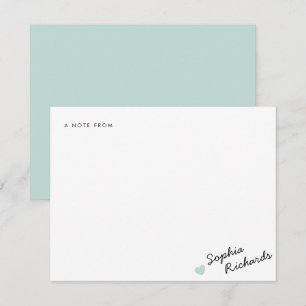 Stylish Seaglass Feminine Heart Stationery Card