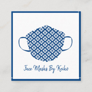 Stylish Seamstress Face Covering Mask Designer Square Business Card