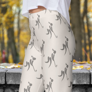 Stylish Seashell White Womens Hockey Pattern Leggings