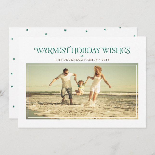 Stylish Serif Christmas Holiday Photo in Pine (Front/Back)