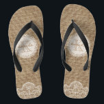 Stylish Shabby Rustic Burlap Lace Wedding Monogram Flip Flops<br><div class="desc">This pretty "Stylish Shabby Rustic Burlap Lace Wedding Monogram Stylish Unique Designed" Flip Flop is definitely a cool gift for you or friends in this Summer Season. (You can add text,  monogram or name onto this design by Clicking the Customise it button)</div>