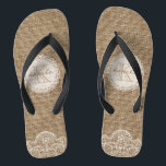 Stylish Shabby Rustic Burlap Lace Wedding Monogram Flip Flops<br><div class="desc">This pretty "Stylish Shabby Rustic Burlap Lace Wedding Monogram Stylish Unique Designed" Flip Flop is definitely a cool gift for you or friends in this Summer Season. (You can add text,  monogram or name onto this design by Clicking the Customise it button)</div>