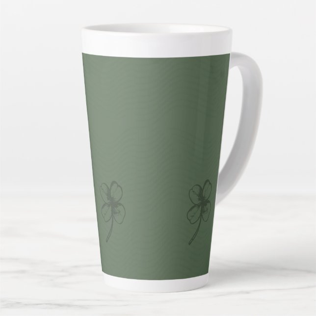 Stylish Shamrocks Latte Mug (Right Angle)