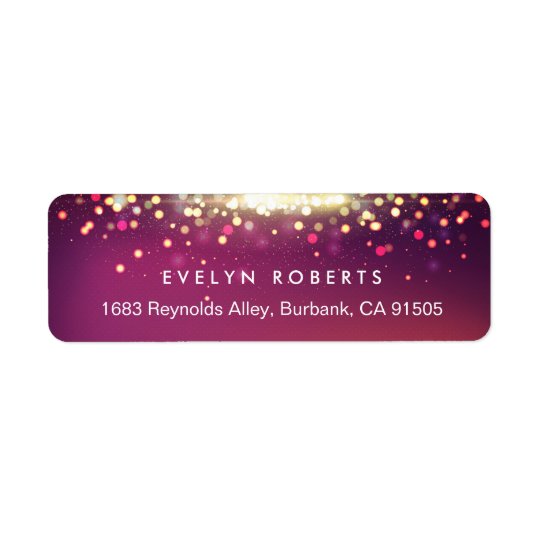 Stylish Shimmer Gold Glitter Sparkle Lights Return Address Label