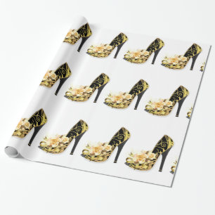 Stylish Shoe Glossy Wrapping Paper, 30" x 6' Paper