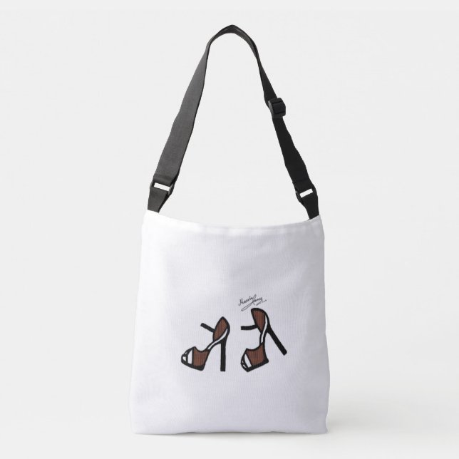 Stylish Shoe Print - Cinnamon Plaid Crossbody Bag (Front)