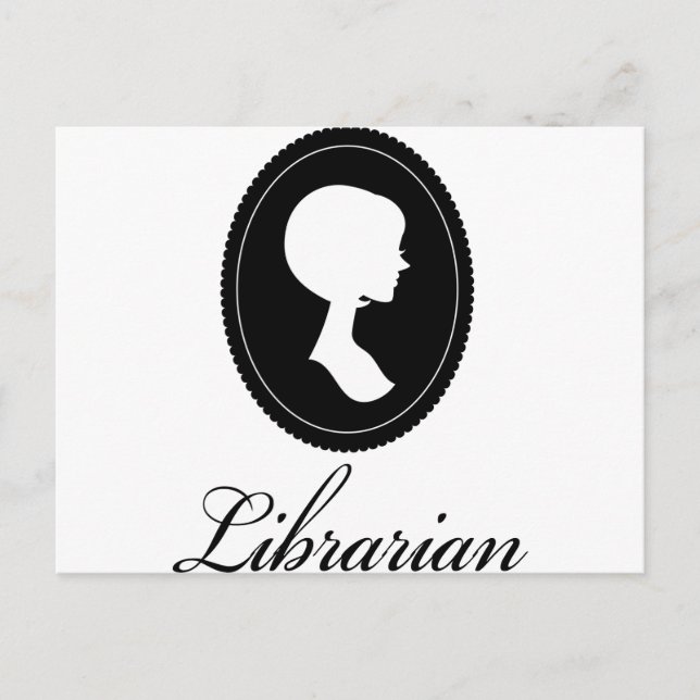 Stylish Silhouette Librarian Gift Postcard (Front)