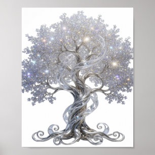 Stylish Silver ABSTRACT ART Design Poster