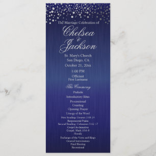 Stylish Silver Confetti Dots Blue - Program Programme