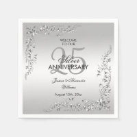 Stylish Silver Decoration 25th Wedding Anniversary