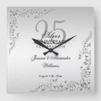 Stylish Silver Decoration 25th Wedding Anniversary