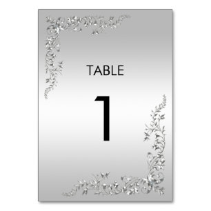 Stylish Silver Decoration 25th Wedding Anniversary Table Number