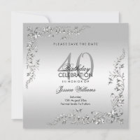 Stylish Silver Decoration 40th Birthday Party