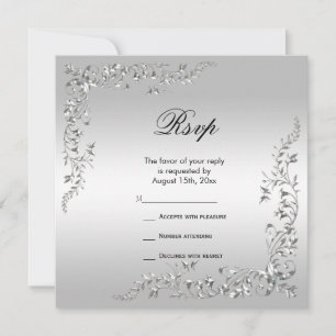 Stylish Silver Decoration Wedding Anniversary RSVP