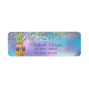 Stylish Silver  Diamonds Pineapple Holographic
