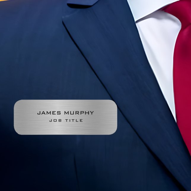 Stylish Silver Foil Metal Brushed Name Tag (Stylish Silver Foil Metal Brushed Name Tag)