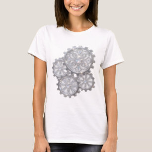 Stylish Silver GEMS IN GEAR Print T-Shirt