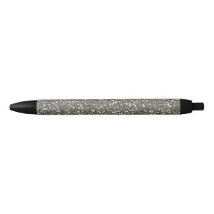 Stylish Silver Glitter Black Ink Pen