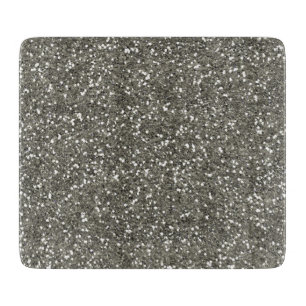 Stylish Silver Glitter Cutting Board