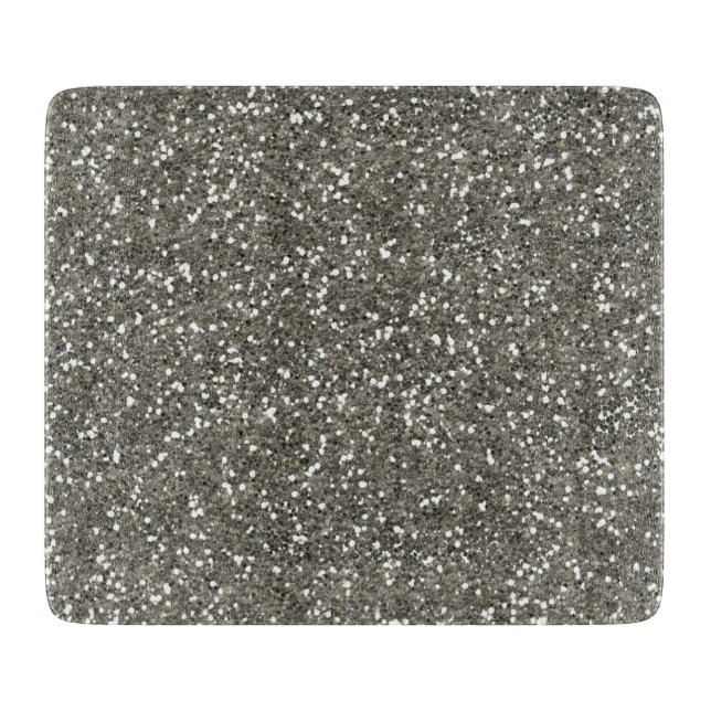 Stylish Silver Glitter Cutting Board (Front)