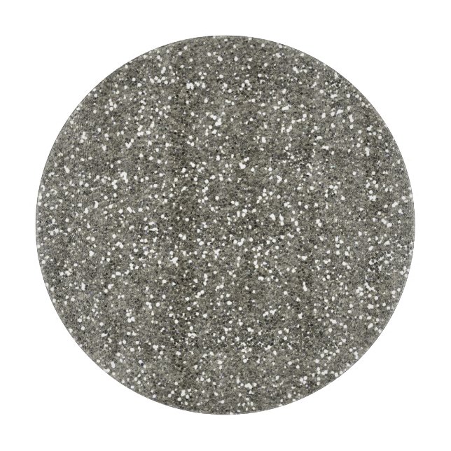 Stylish Silver Glitter Cutting Board (Front)