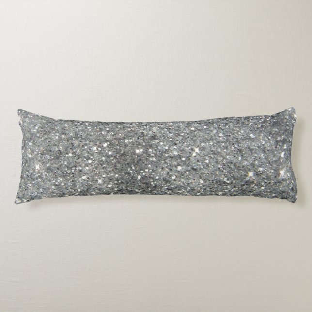 Stylish Silver Glitter Glitz Photo Body Cushion (Front)